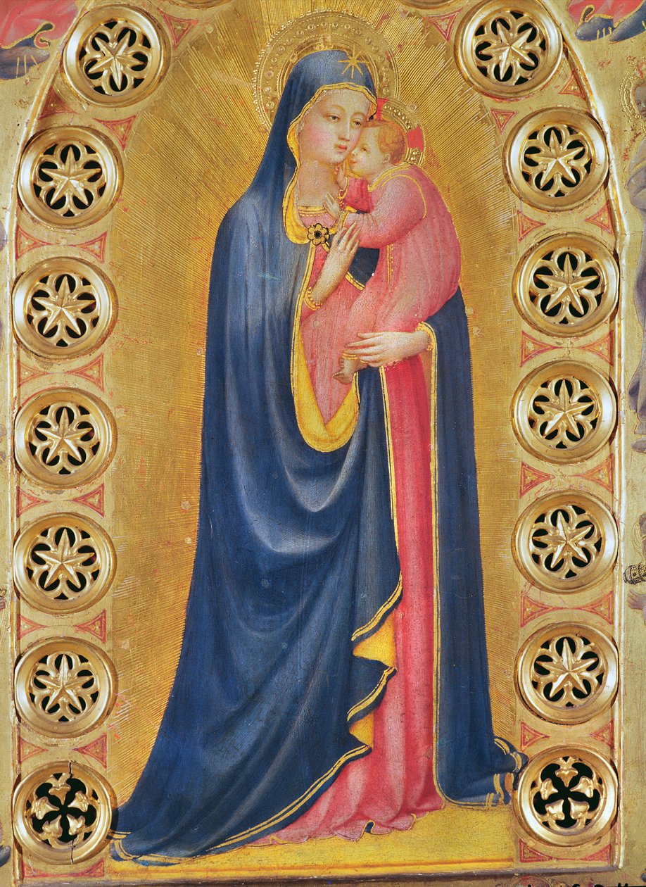 Maagd en Kind ook wel Maagd en de Ster genoemd (detail) door Fra Angelico