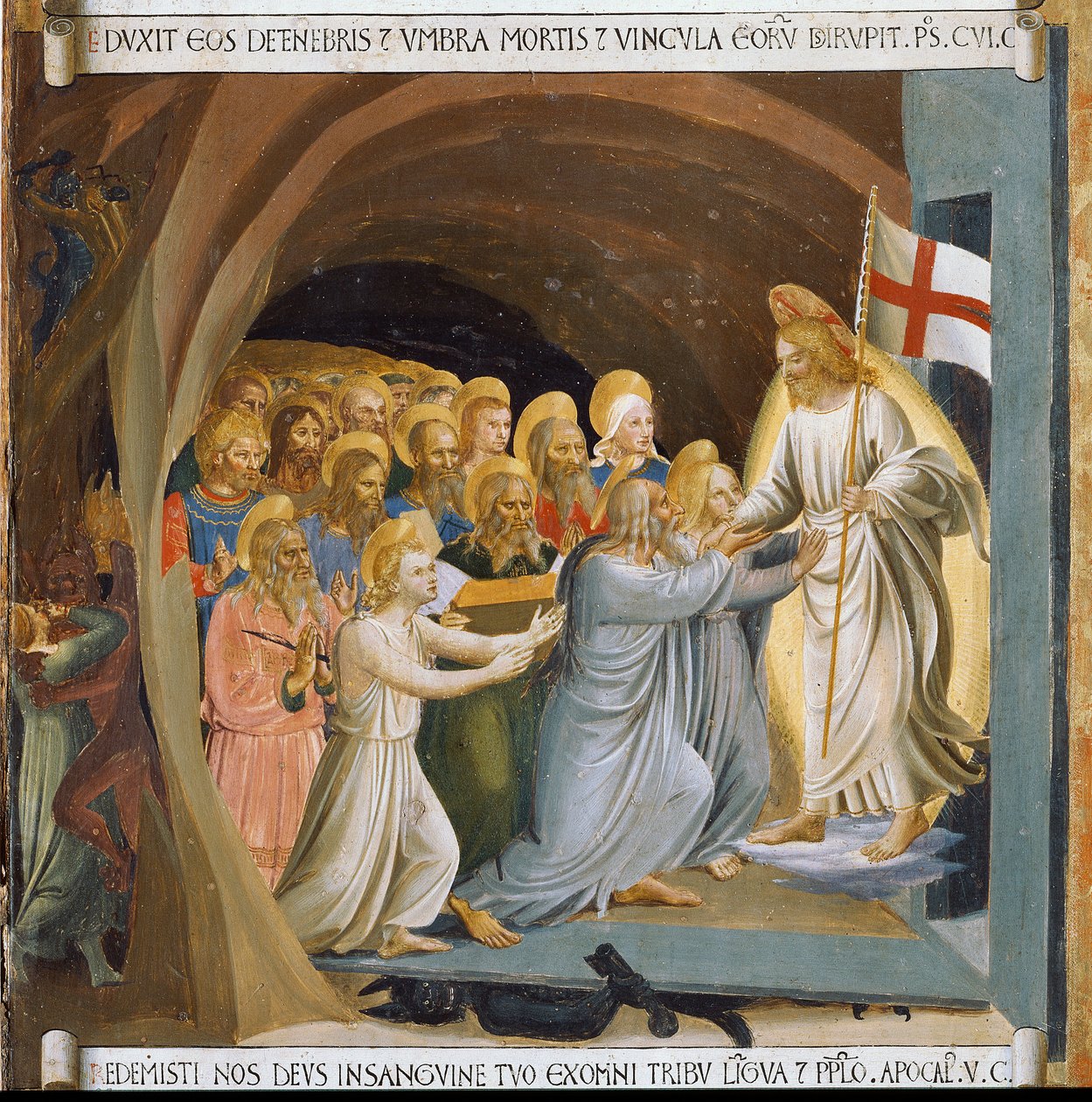 De afdaling van Christus in het voorgeborchte door Fra  Angelico
