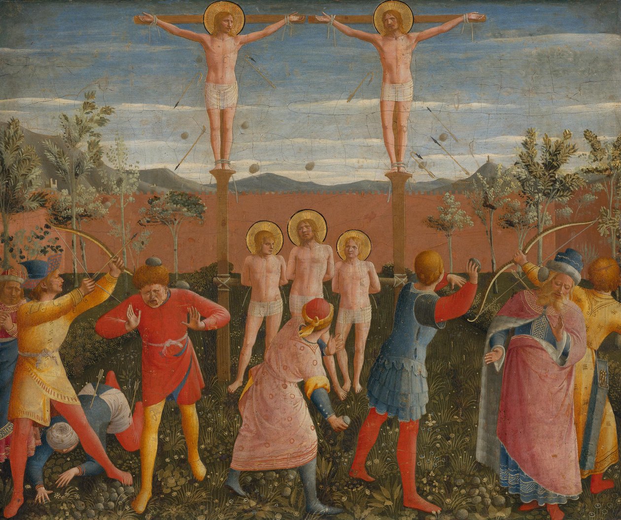 Kruisiging van de heiligen Cosmas en Damianus door Fra Angelico