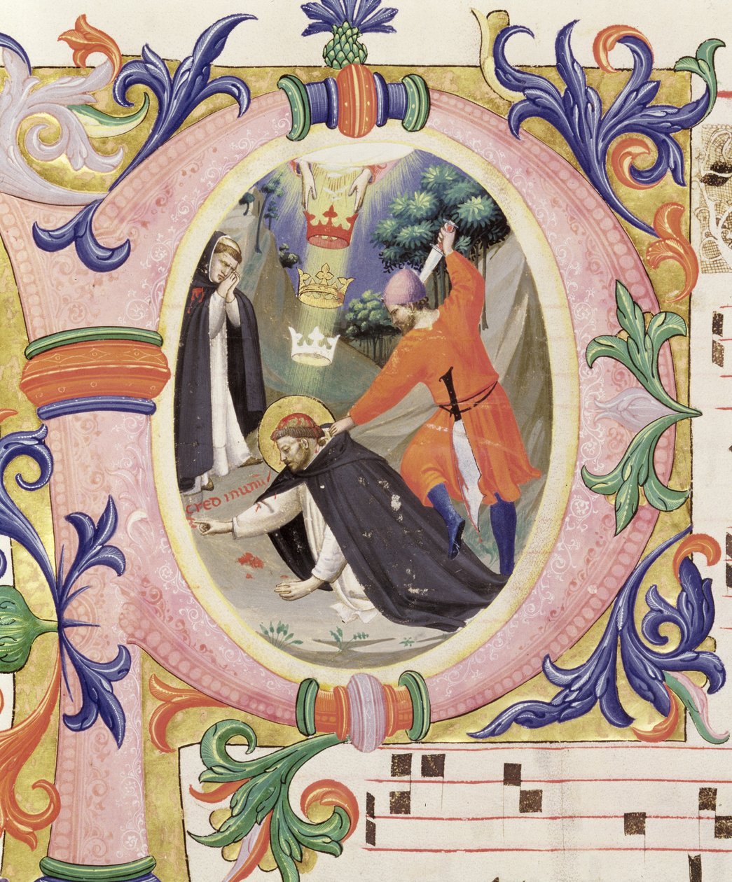 Missaal 558 f.68v Geïllustreerde initiaal 