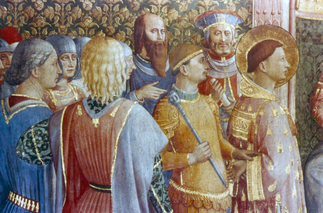 St. Laurentius voor het tribunaal van Decius (detail), midden 15e eeuw door Fra Angelico