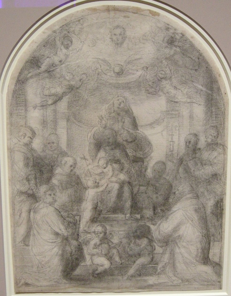 madonna met kind en heiligen door Fra Bartolomeo