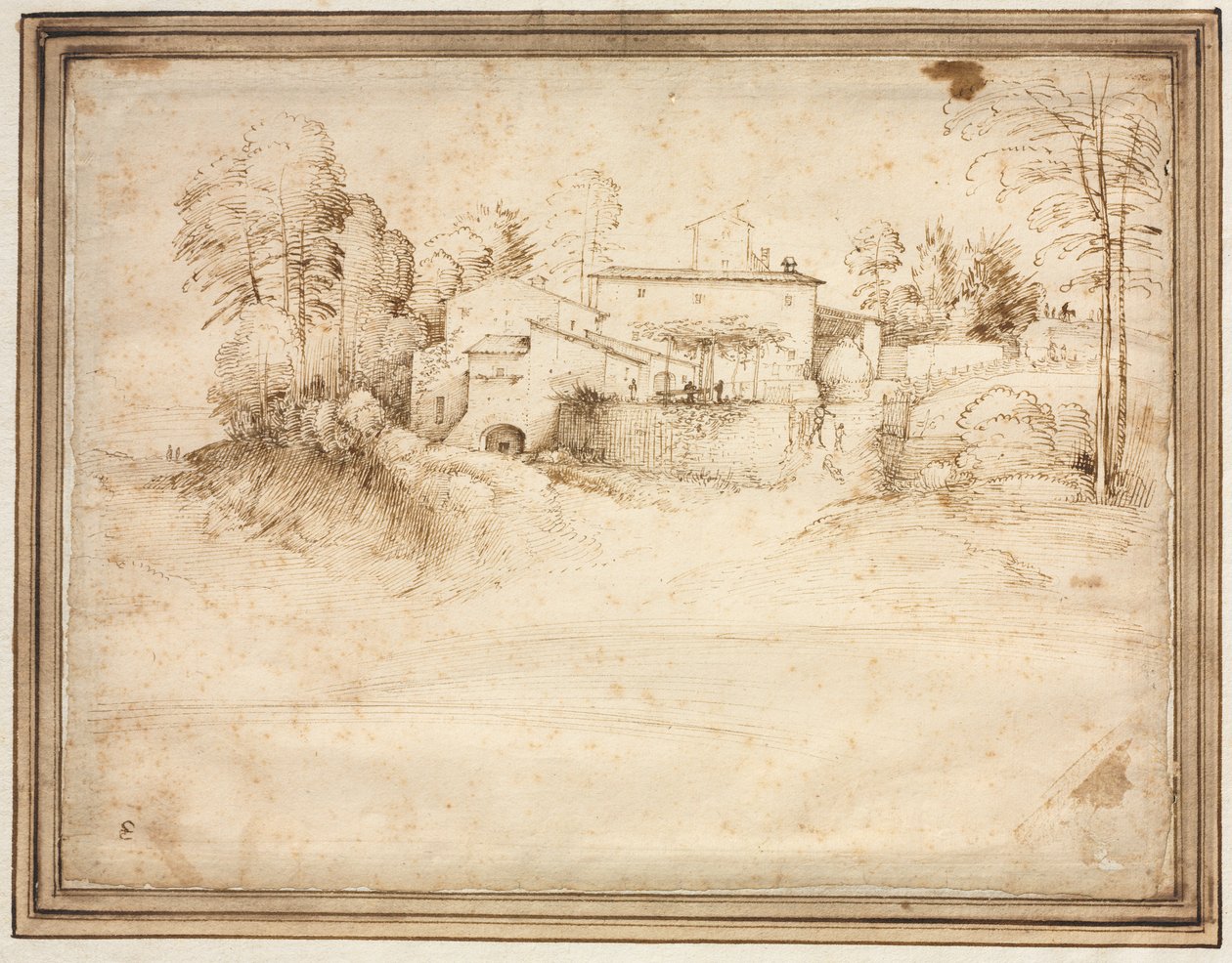 Boerderij op de helling van een heuvel, c. 1508 door Fra Bartolommeo