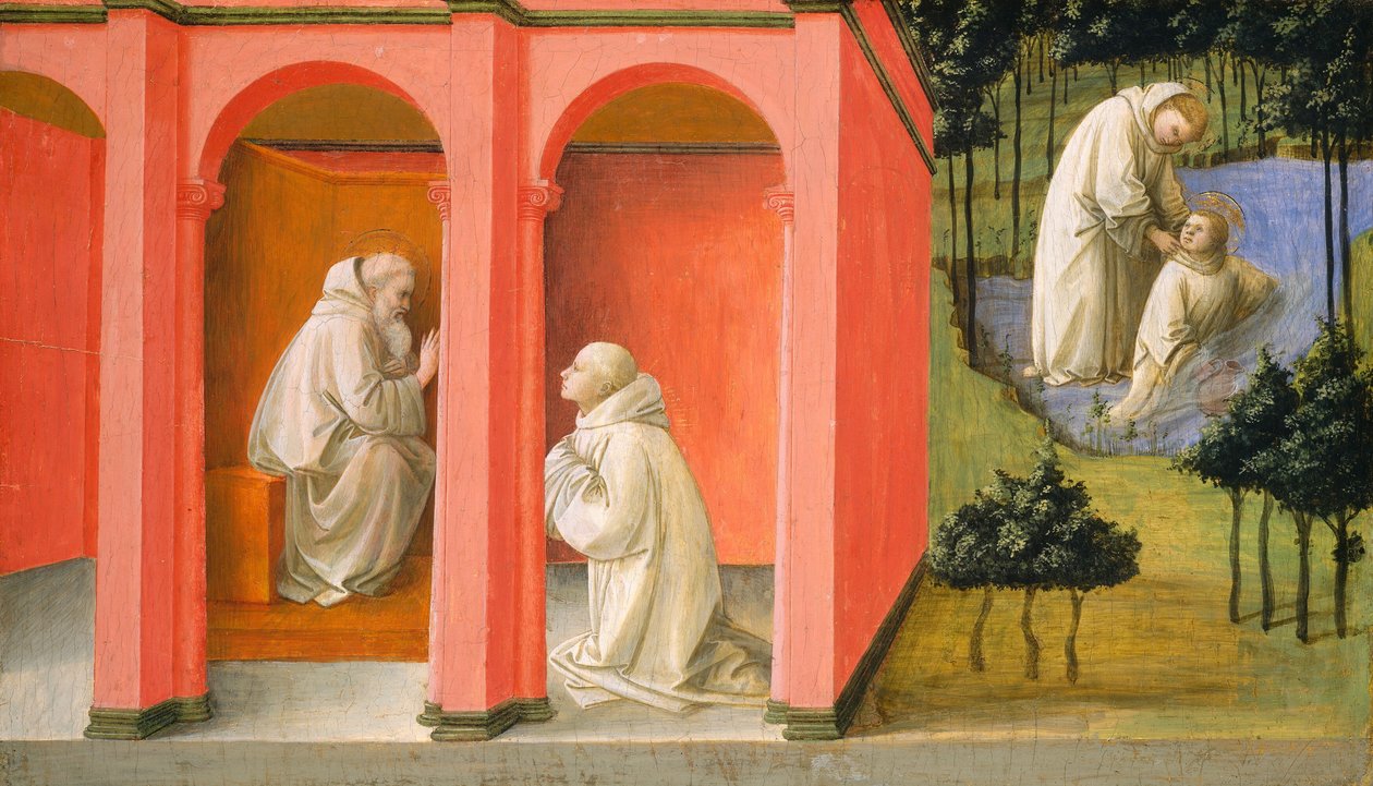 Sint Benedictus Beveelt Sint Maurus om Sint Placidus te Redden door Fra Filippo Lippi