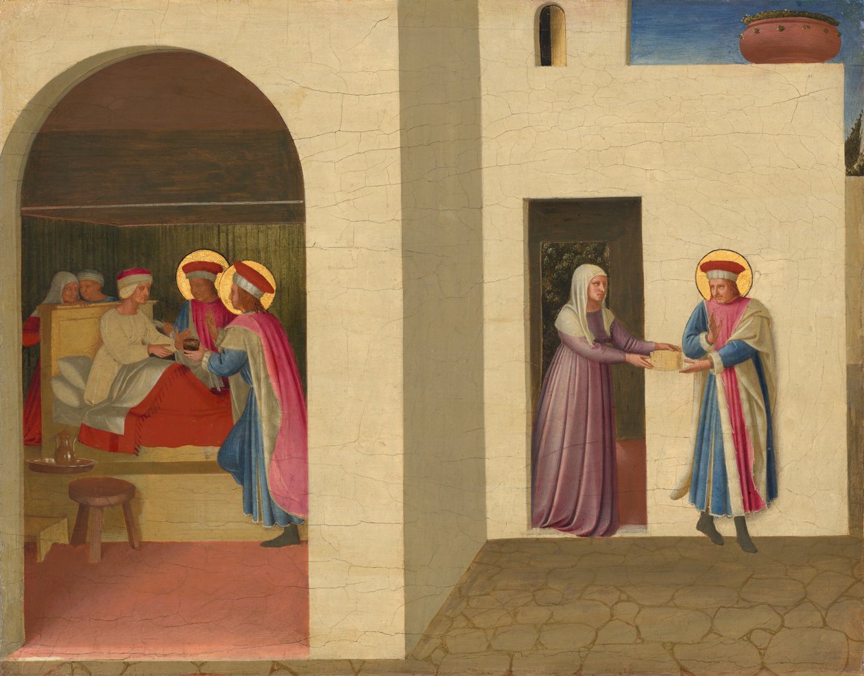 De genezing van Palladia door Sint Cosmas en Sint Damianus, ca. 1438-1440 (tempera en olieverf op populierenpaneel) door Fra & Lippi F (c.1406-69) Angelico