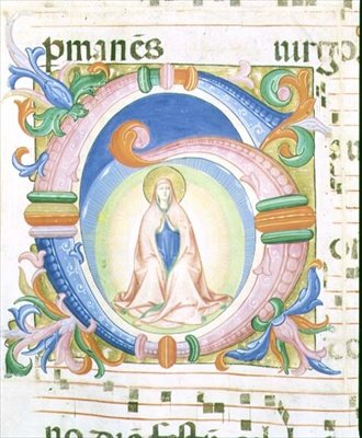 Missaal 558 f.92 Geïllustreerde initiaal 