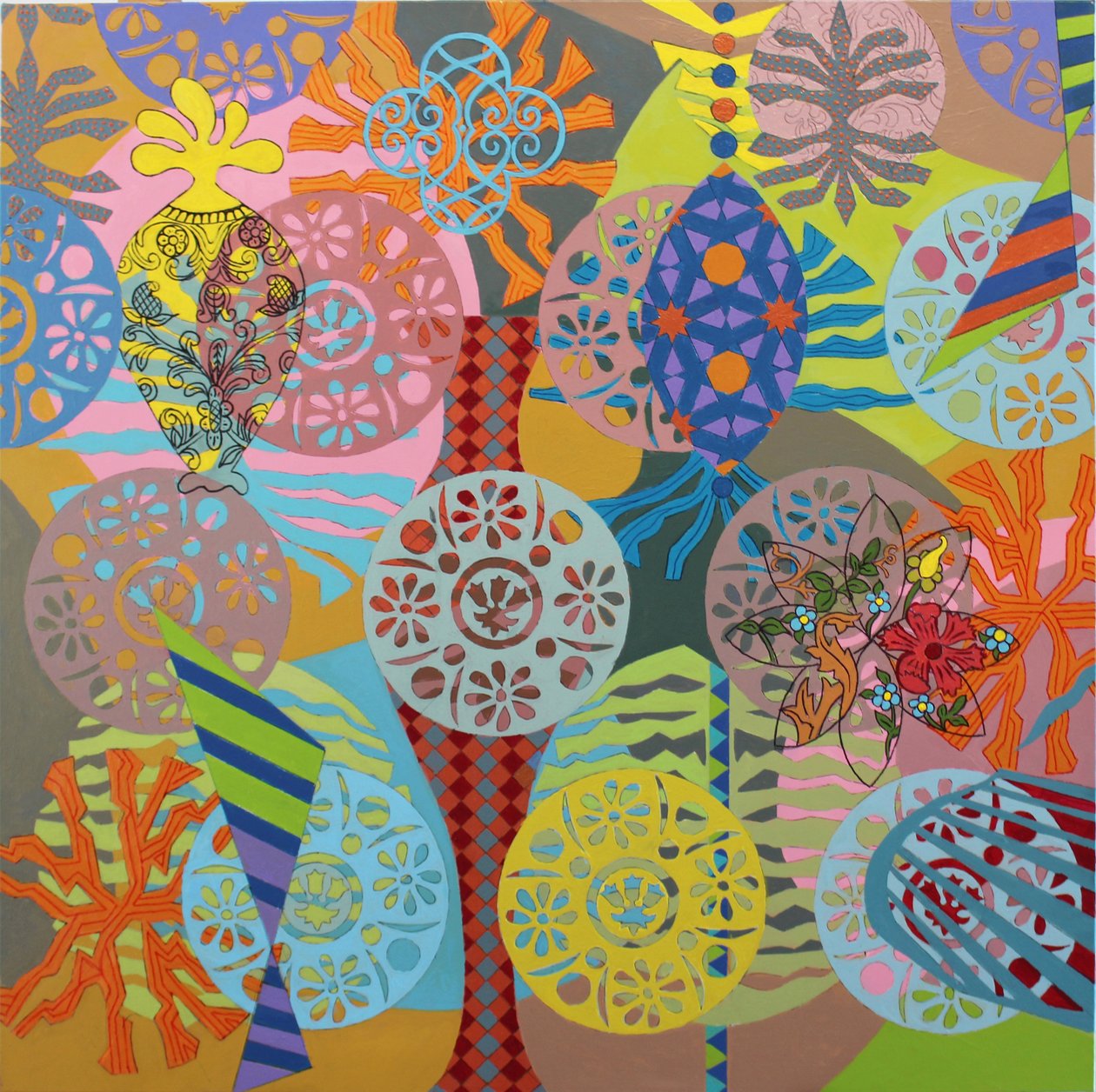 Mardi Gras Redux, 2025 (acryl op doek) door Frances Ferdinands