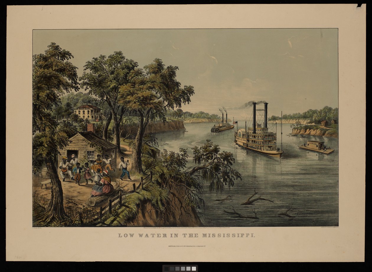 Laag water in de Mississippi Robert E Lee door Frances Flora Bond (c.1812 76) (after) Palmer