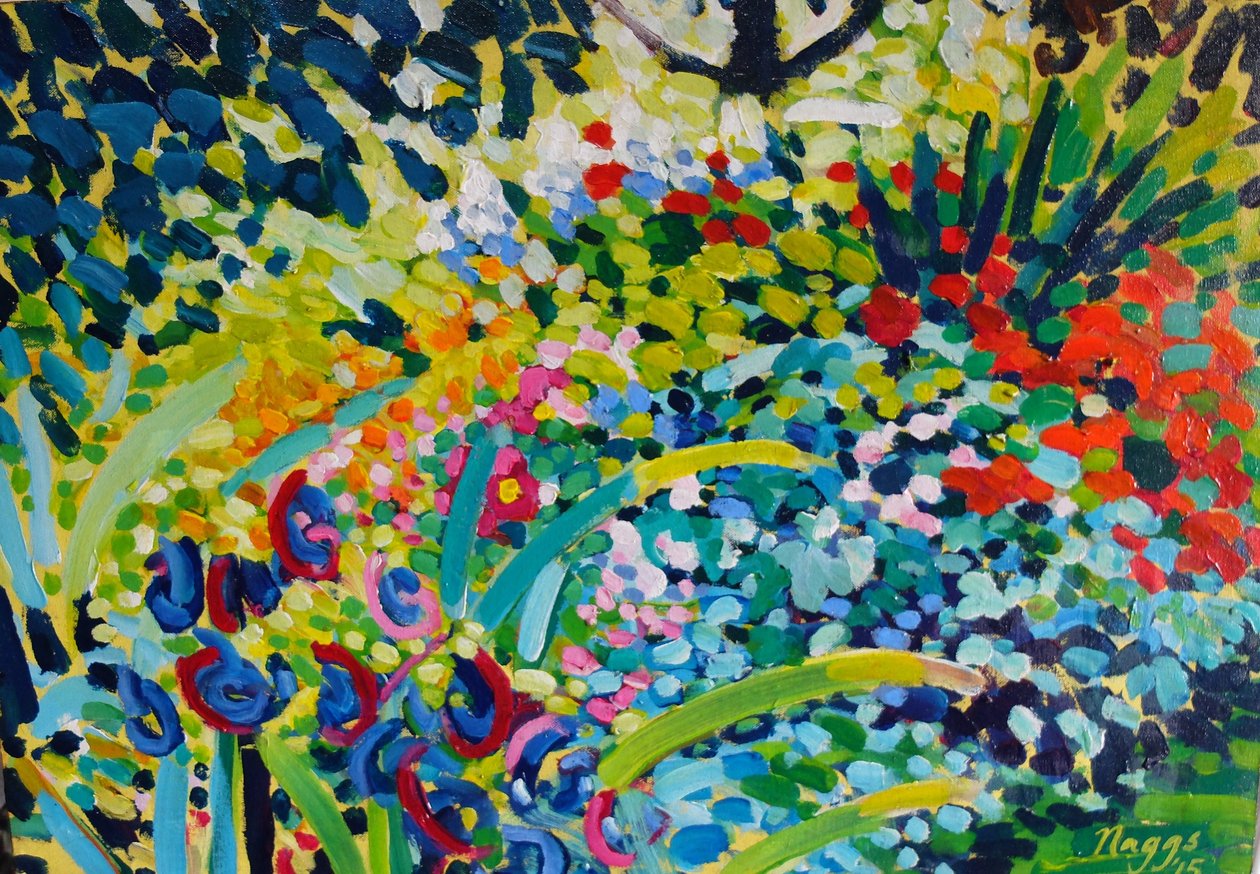 Hete zomerrand, 2015 (acryl op doek) door Frances Naggs