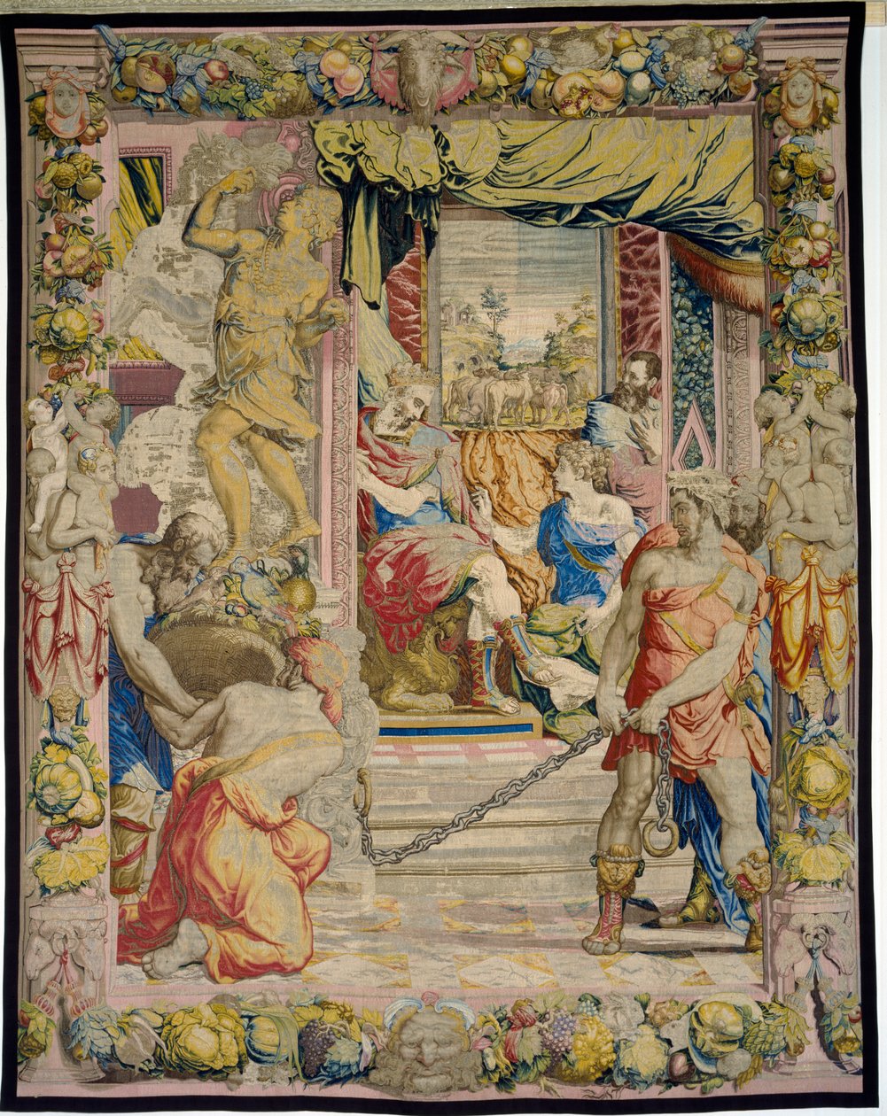 Jozef legt de Farao zijn droom van de vette en magere koeien uit, uit de Sala dei Dugento, 1546-53 door Francesco and Karcher, N Salviati