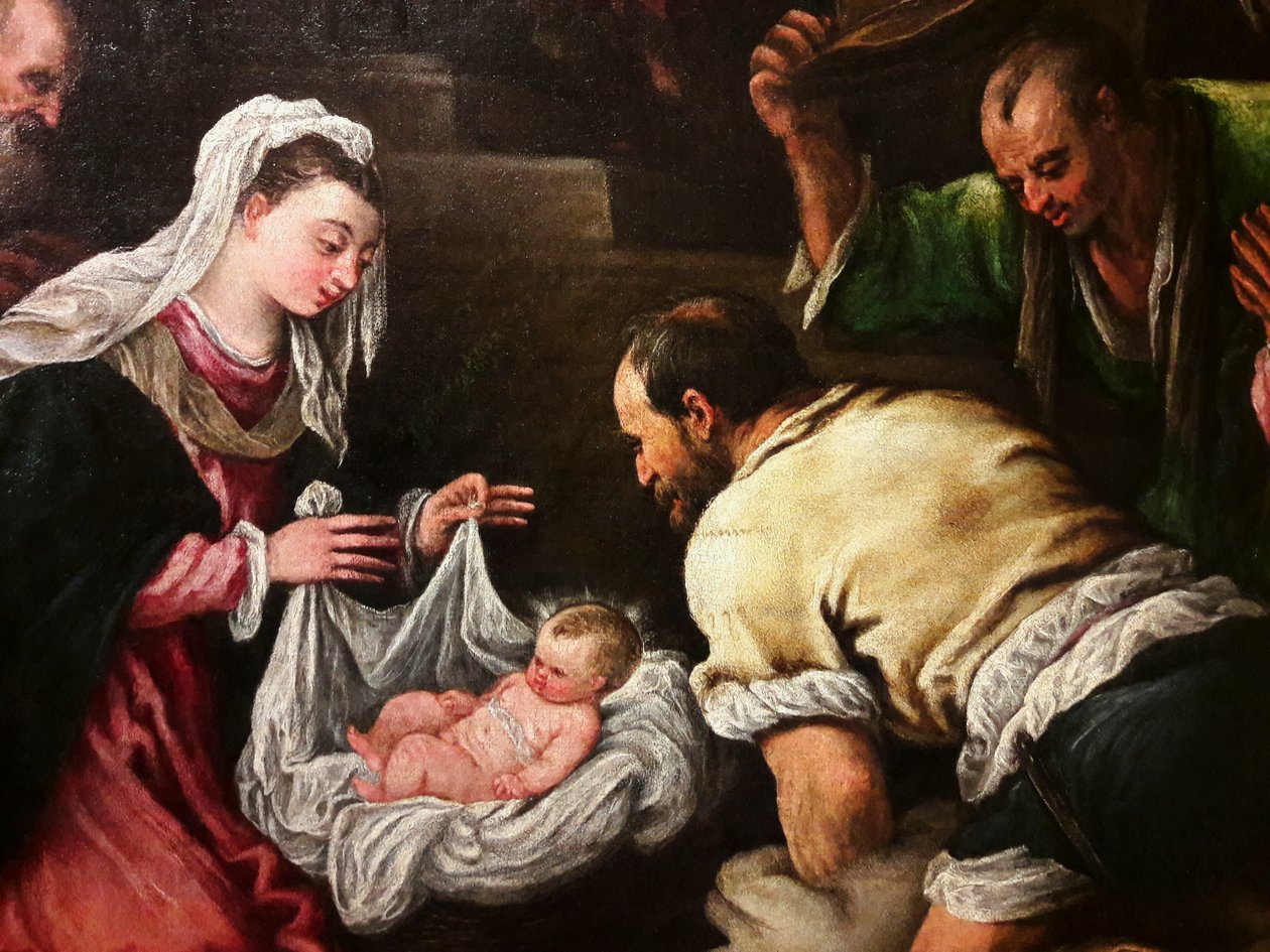 De Aanbidding der Herders door Francesco Bassano the Younger