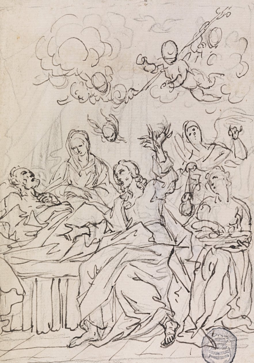 Dood van St. Jozef door Francesco Coghetti