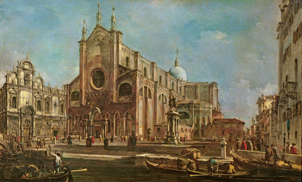 Campo dei Santi Giovanni e Paolo en de Scuola Grande di San Marco, Venetië door Francesco Guardi
