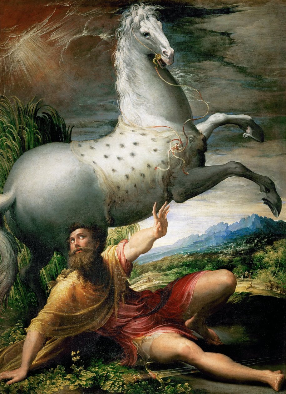 Zelfportret in een bolle spiegel door Parmigianino