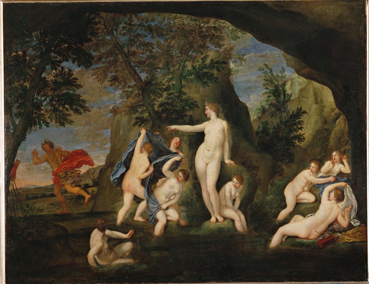 Acteon metamorphose en cerf - Actaion veranderde in een hert ... door Francesco Albani