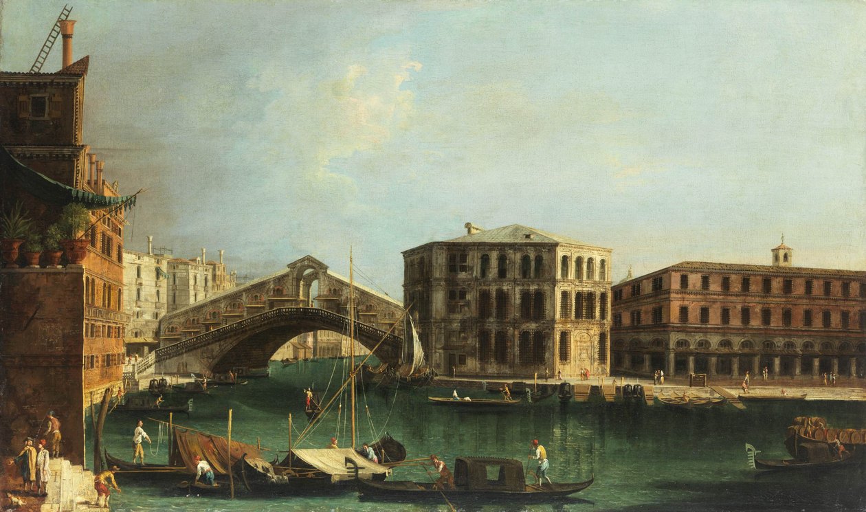Francesco Albotto Rialtobrug en Paleis Camerlenghi door Francesco Albotto