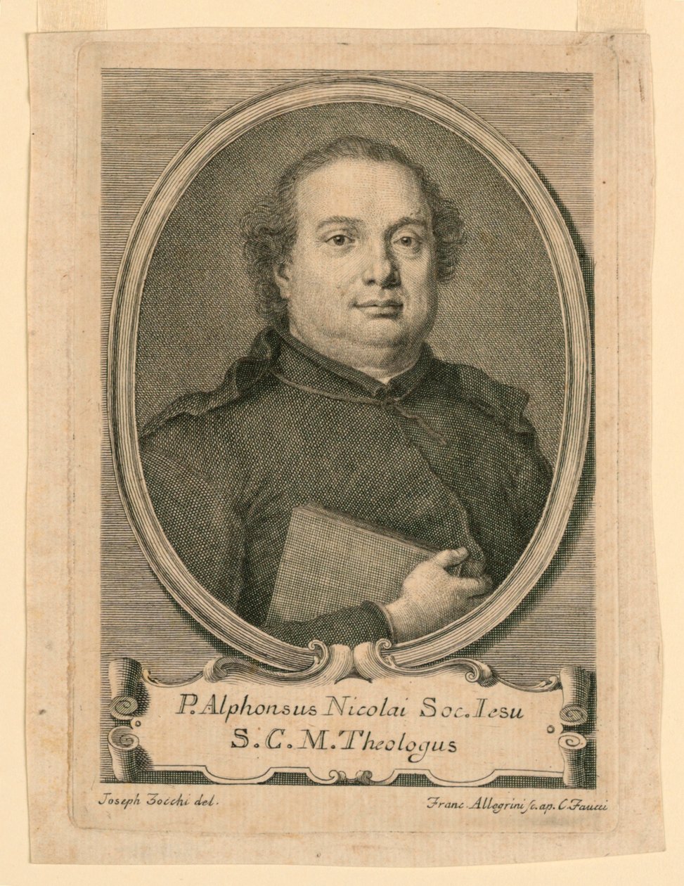 Portret van P. Alphonsus Nicolai van de Sociëteit van Jezus door Francesco Allegrini