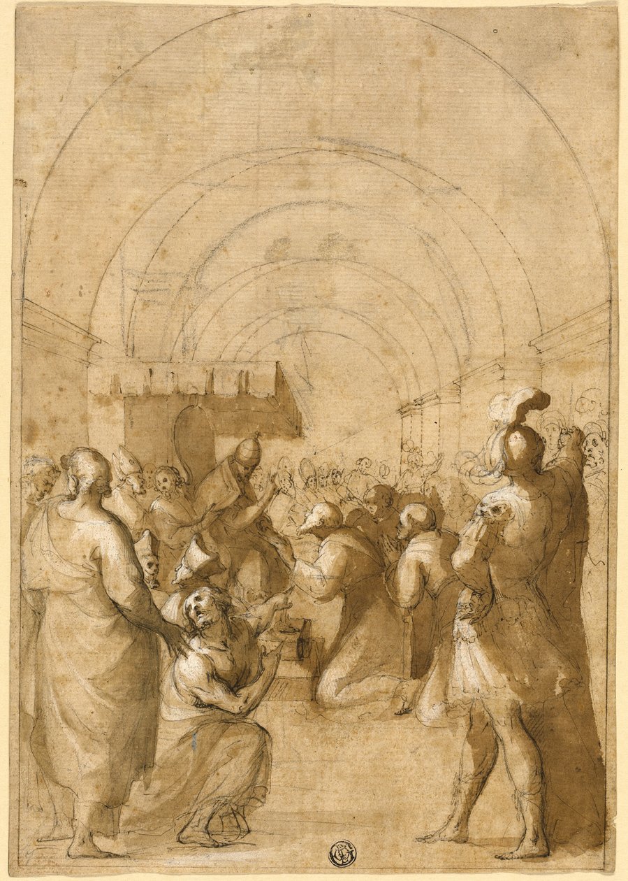 Studie voor Paus Innocentius III tot oprichting van de Franciscaanse Orde door Francesco Allegrini