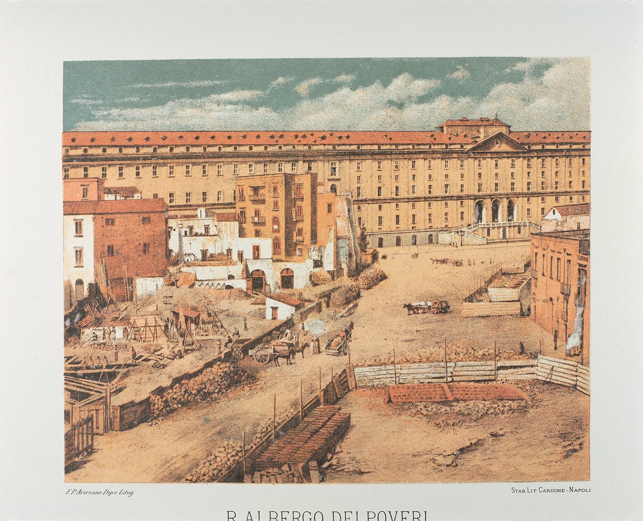 Italië, Napels, Albergo dei Poveri (Hospice voor de Armen) 1889 door Francesco Aversano