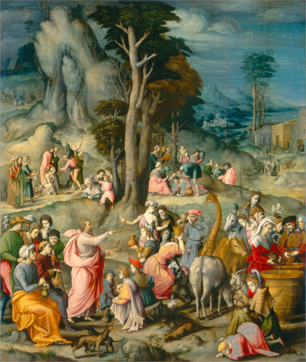 Het verzamelen van het Manna door Francesco Bacchiacca