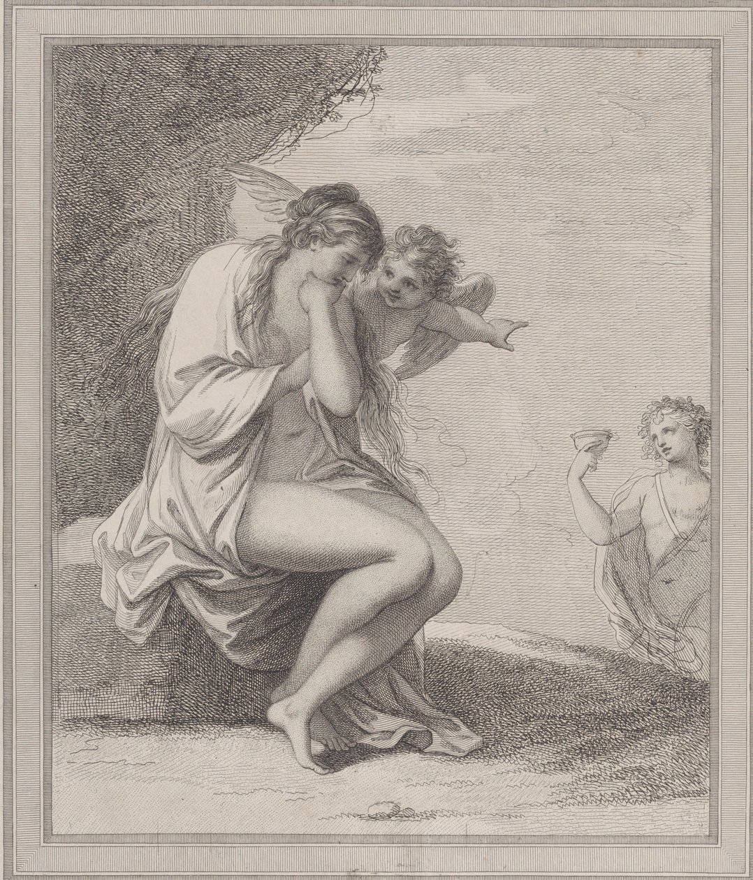 Ariadne, Cupido en Bacchus, 1788 door Francesco Bartolozzi