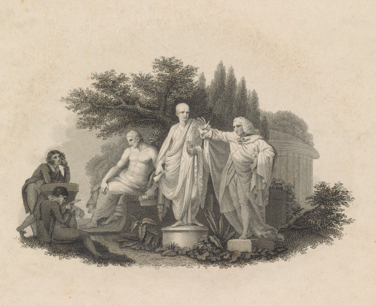 Demosthenes, Cicero en William Pitt, Graaf van Chatham. door Francesco Bartolozzi