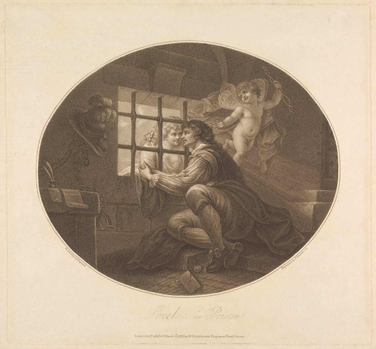Lovelace in de gevangenis door Francesco Bartolozzi