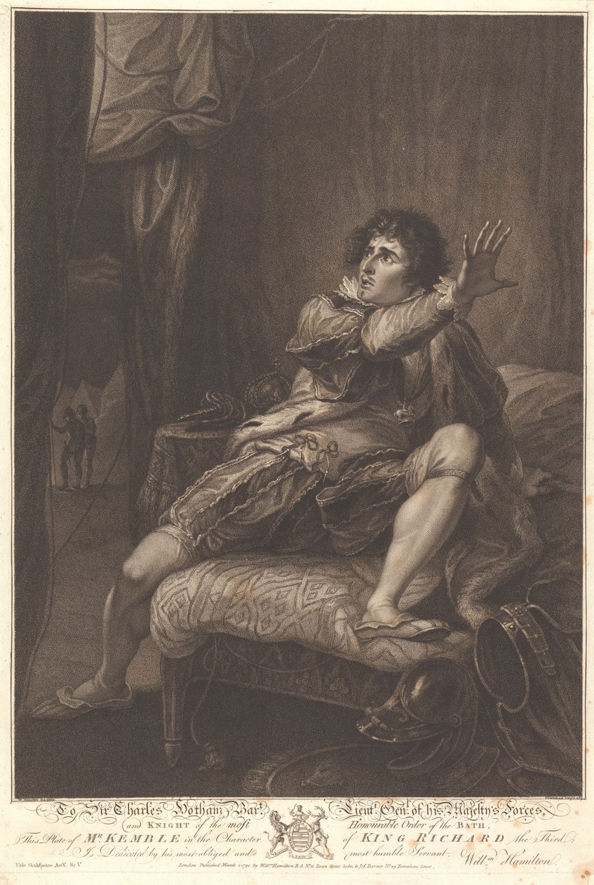 De heer Keuible in de rol van koning Richard III door Francesco Bartolozzi