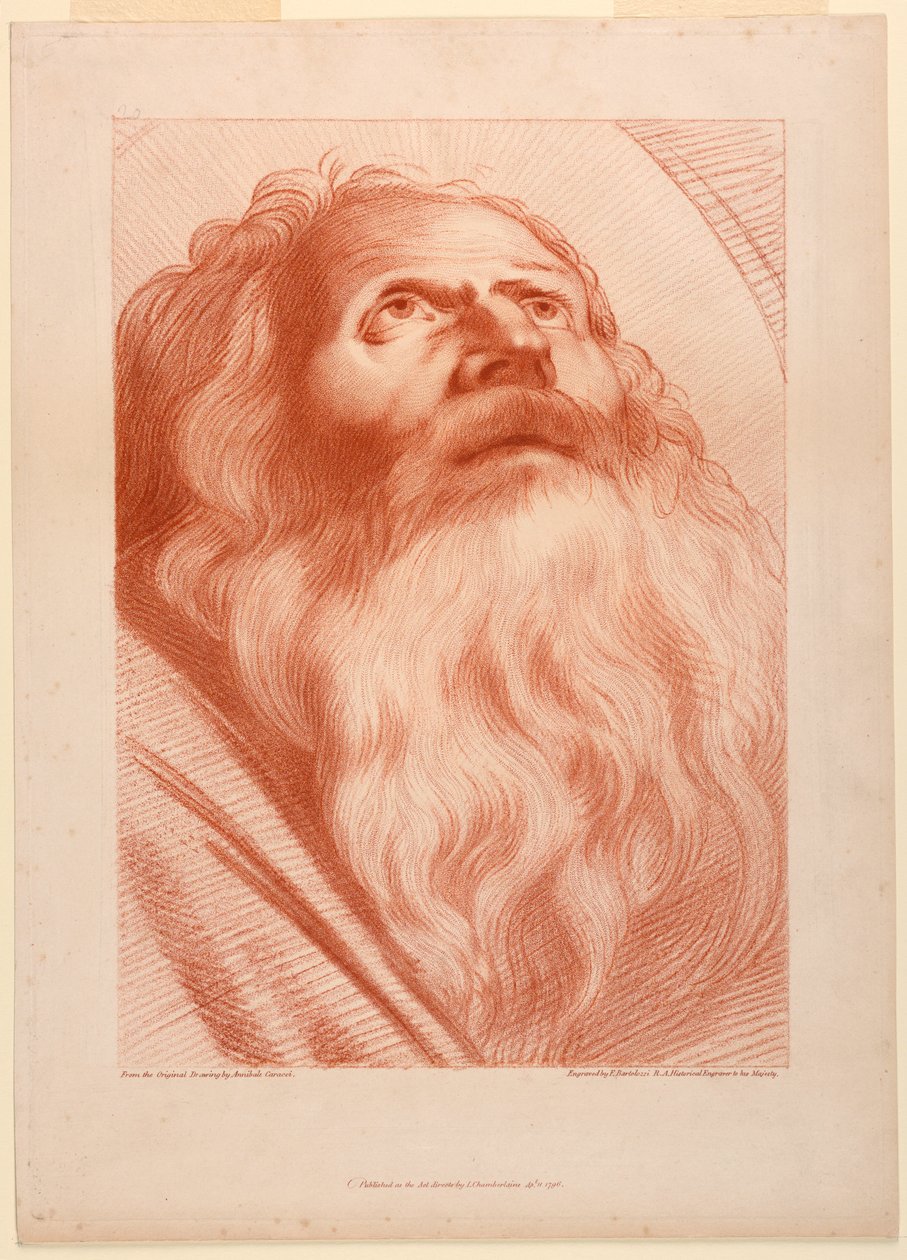 Hoofd van een oude man door Francesco Bartolozzi