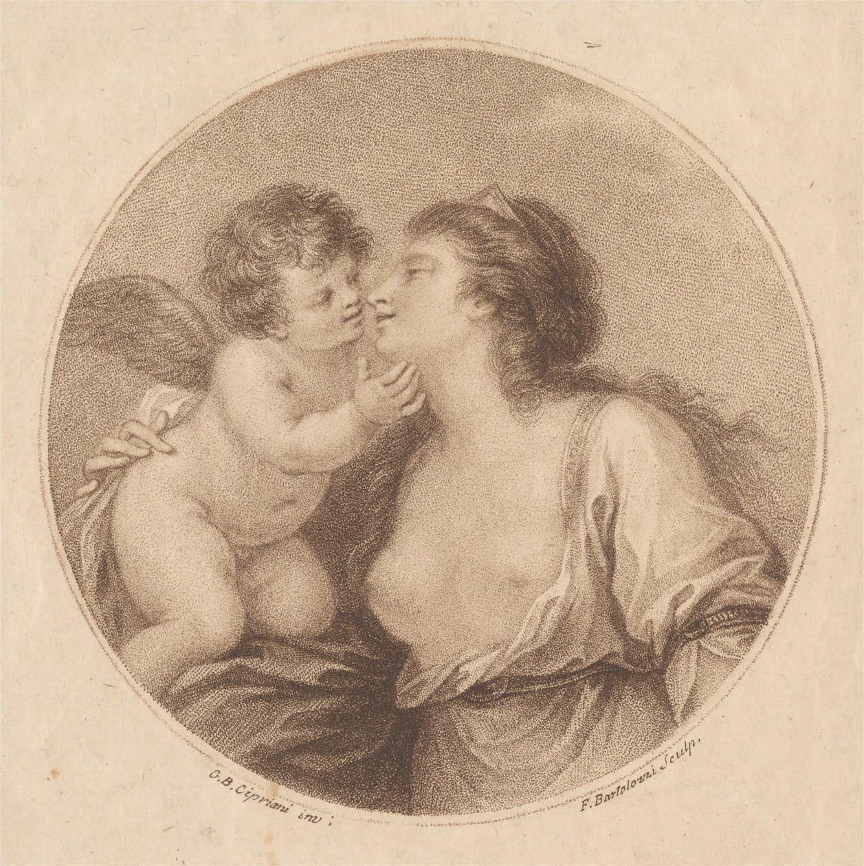 Sappho omarmt de liefde door Francesco Bartolozzi