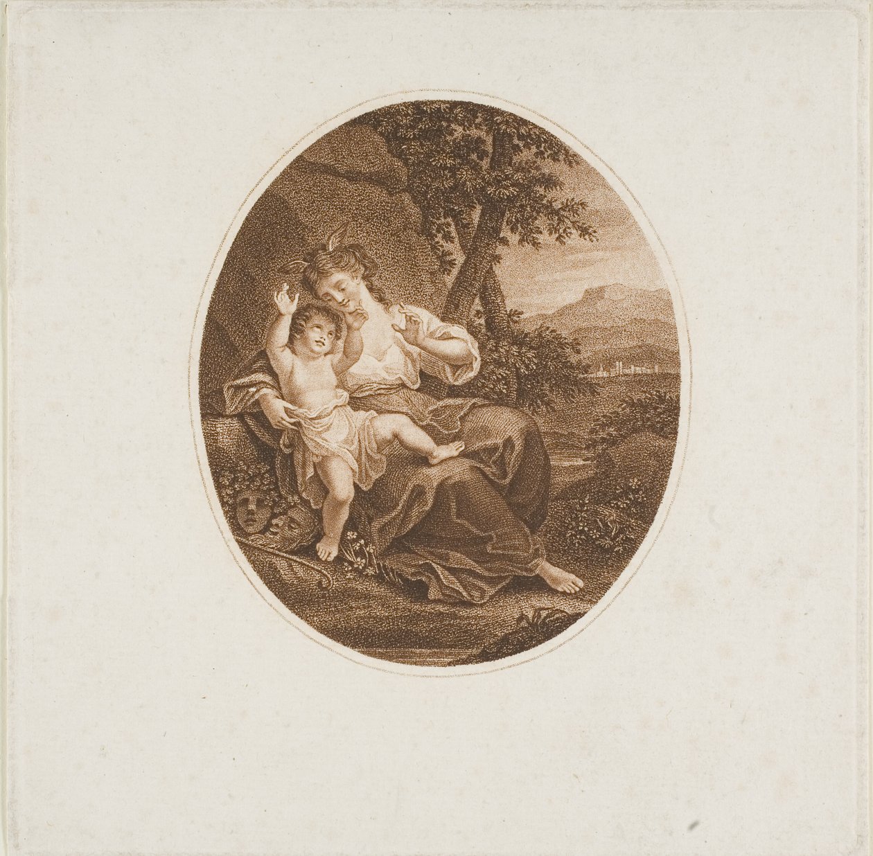 Sappho Luistert naar Liefde door Francesco Bartolozzi