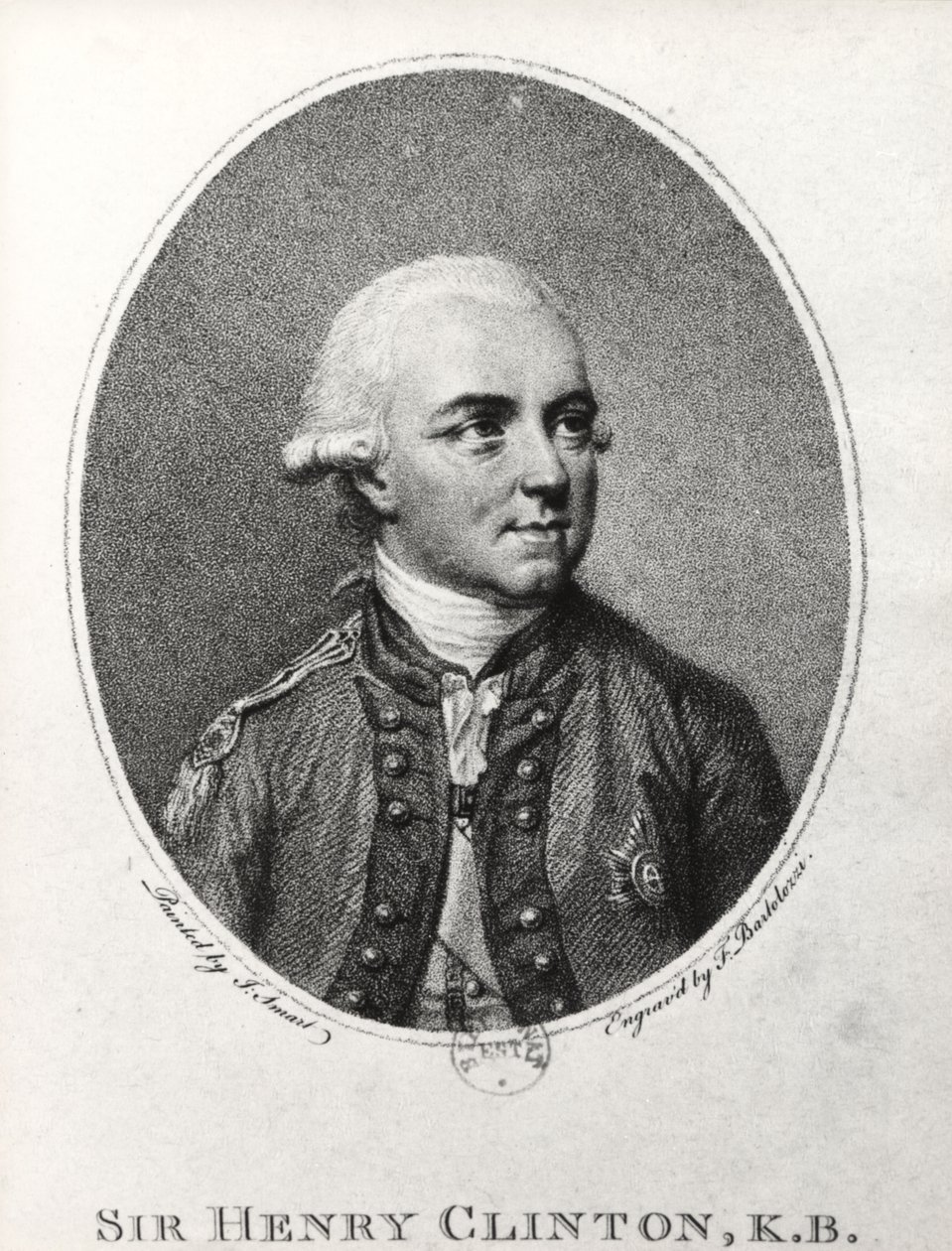 Sir Henry Clinton (1730-95) (gravure) door Francesco Bartolozzi