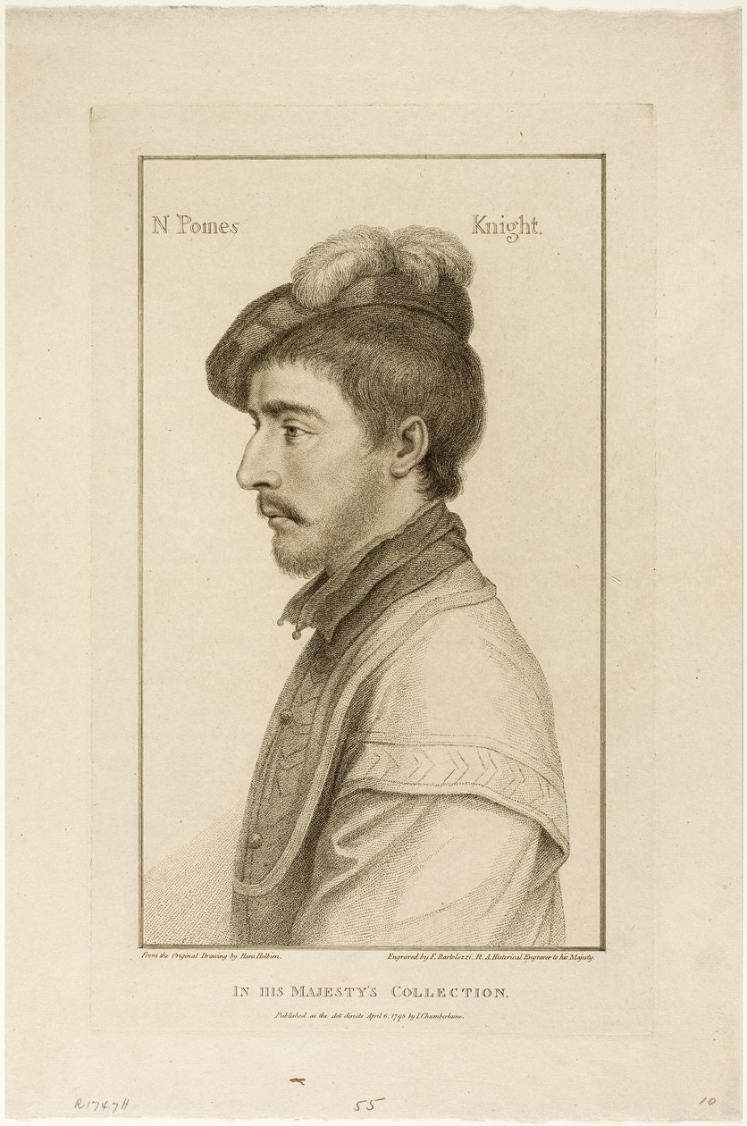 Sir Nicholas Poines door Francesco Bartolozzi