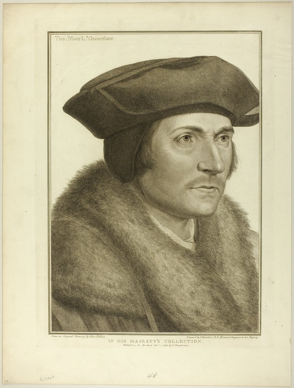 Sir Thomas More, Lord Chancellor door Francesco Bartolozzi