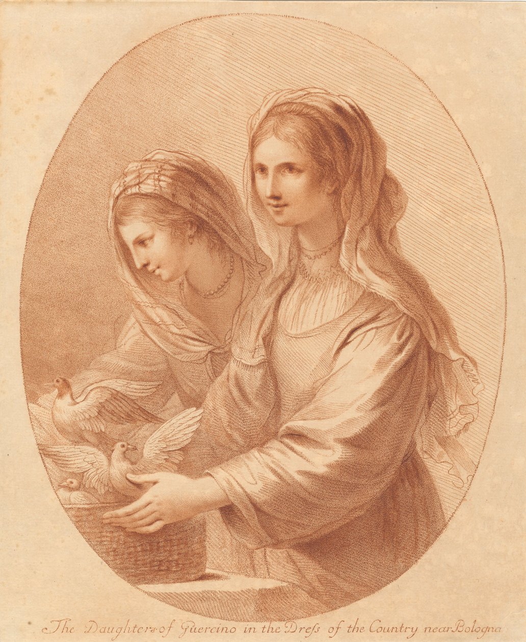 De dochters van Guercino door Francesco Bartolozzi