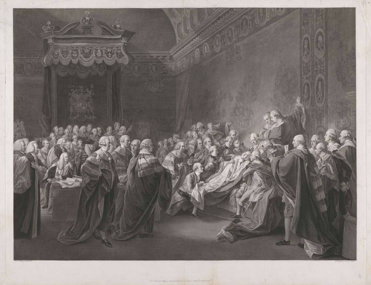 De dood van Chatham door Francesco Bartolozzi