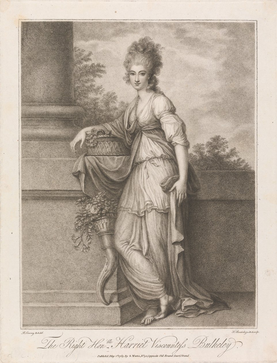 De zeer geachte Harriet, burggravin Bulkeley door Francesco Bartolozzi