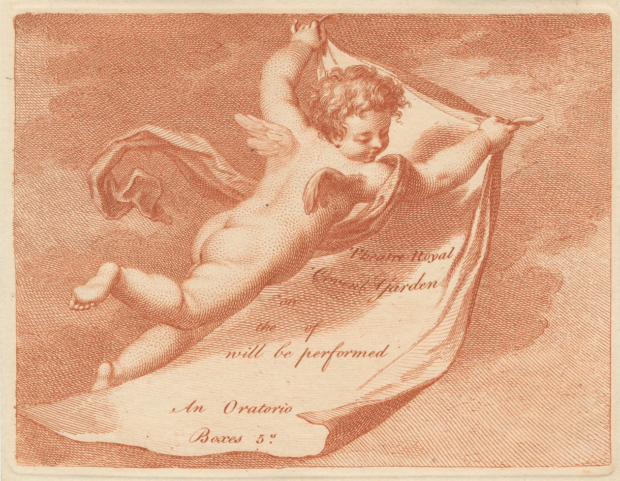 Eintrittskarte für das Theatre Royal, Covent Garden door Francesco Bartolozzi