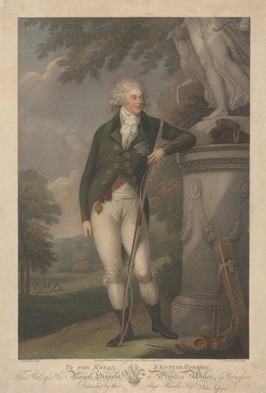 Aan de Royal Kentish Bowmen, deze schaal van Zijne Koninklijke Hoogheid, de Prins van Wales door Francesco Bartolozzi