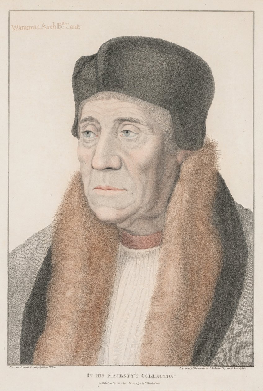 Waramus Aartsbisschop van Canterbury door Francesco Bartolozzi