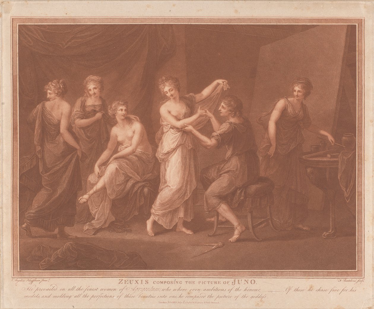 Zeuxis Componeren van het Beeld van Juno door Francesco Bartolozzi