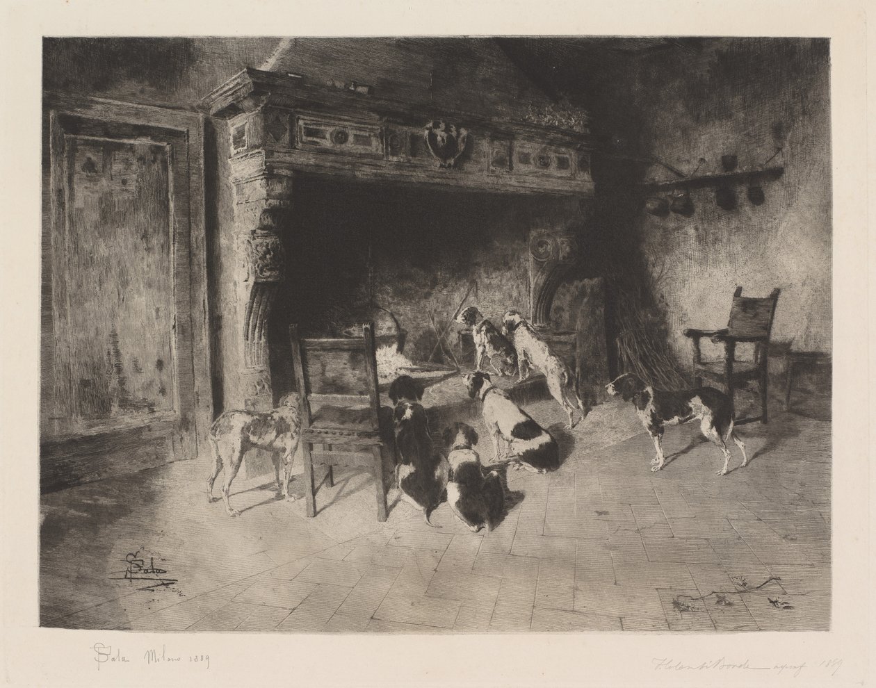 Jachthonden door Francesco Colombi Borde