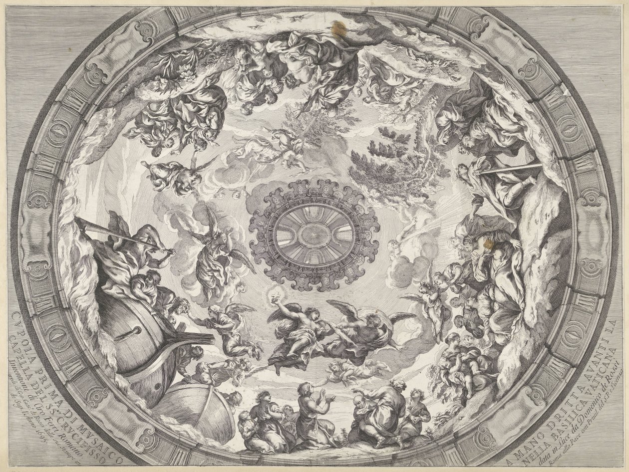 Koepeldecoratie met oudtestamentische figuren en engelen door Francesco Faraone Aquila