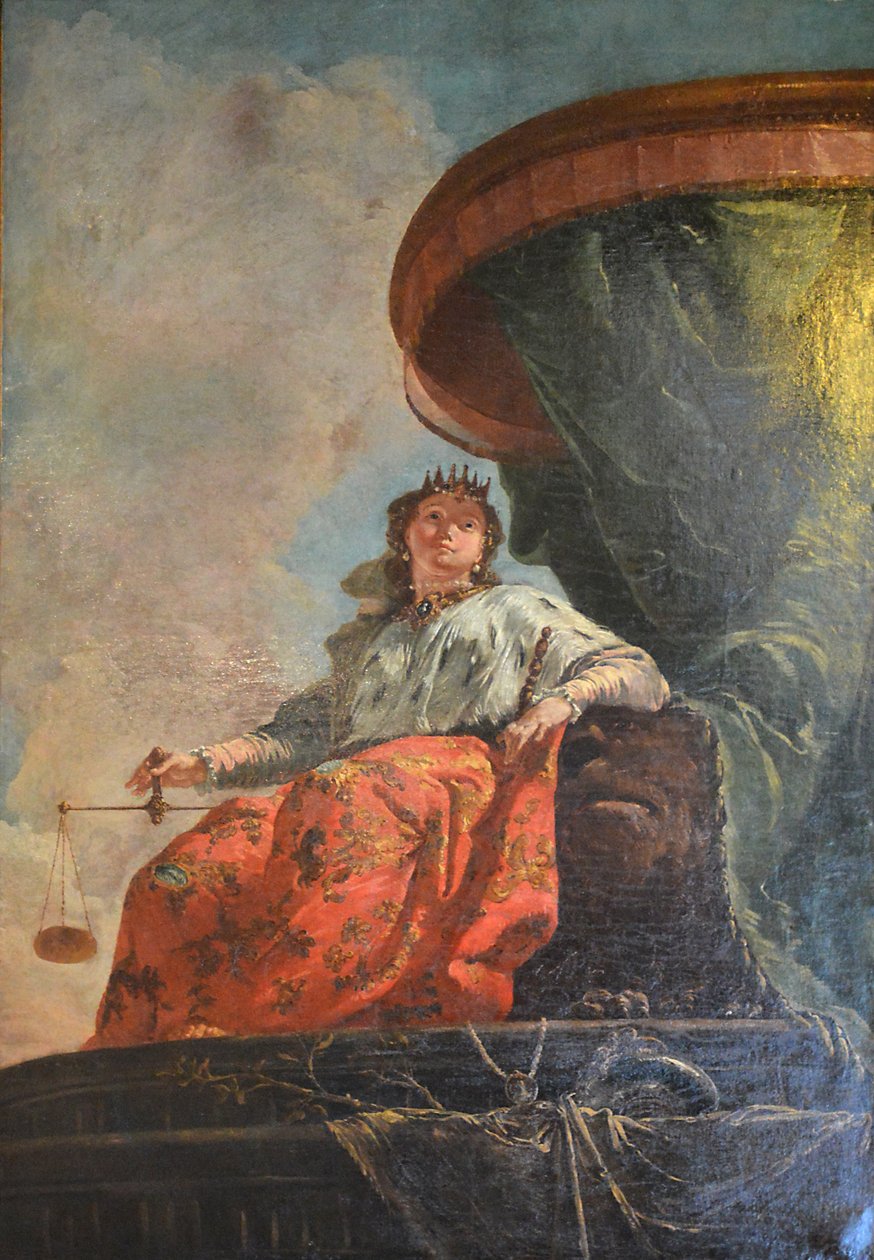 Frans: Allégorie de la Justice ou Venise trônant Allegorie van Gerechtigheid door Francesco Fontebasso