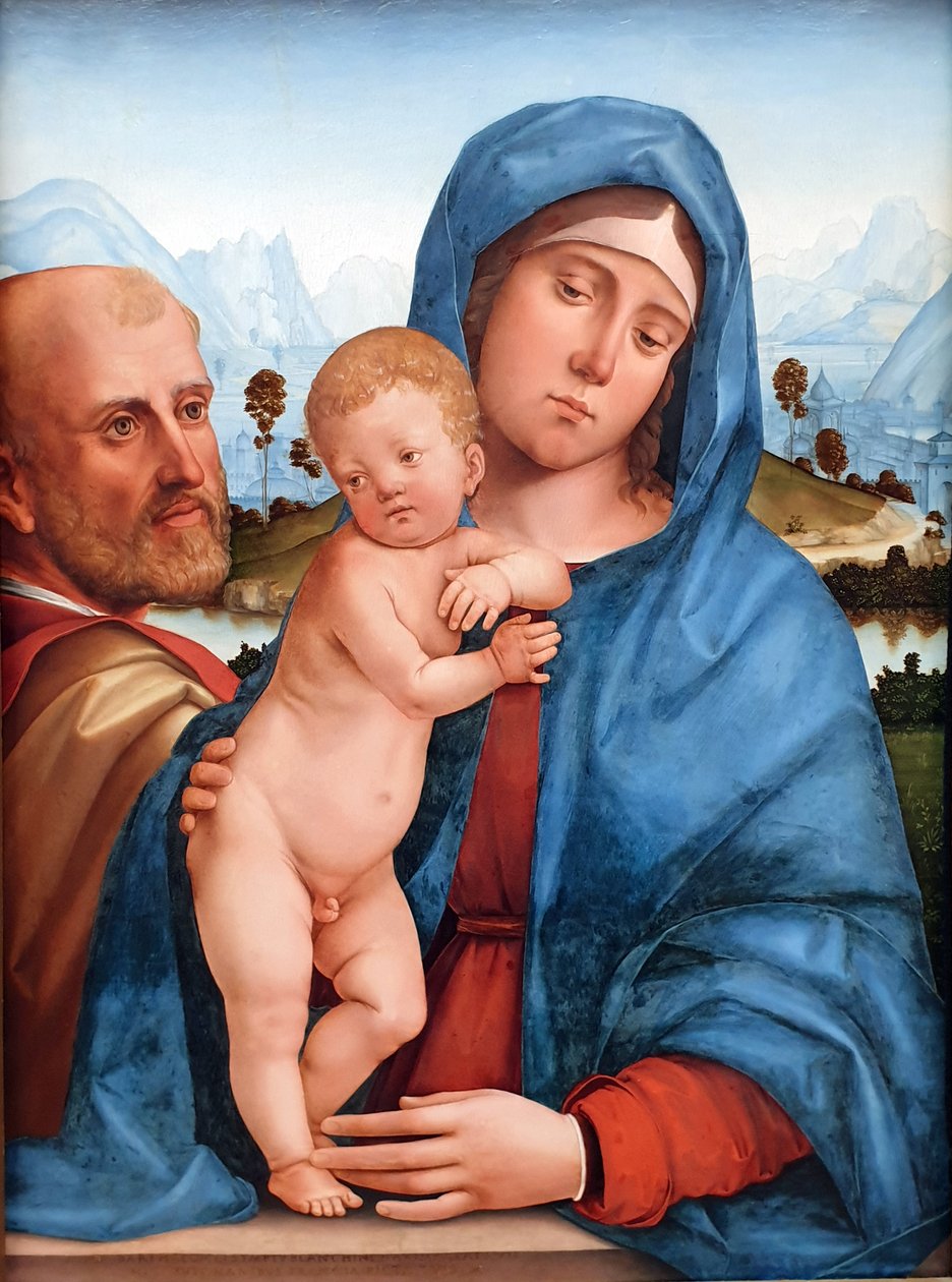 German: Die heilige Familie The Holy Family door Francesco Francia
