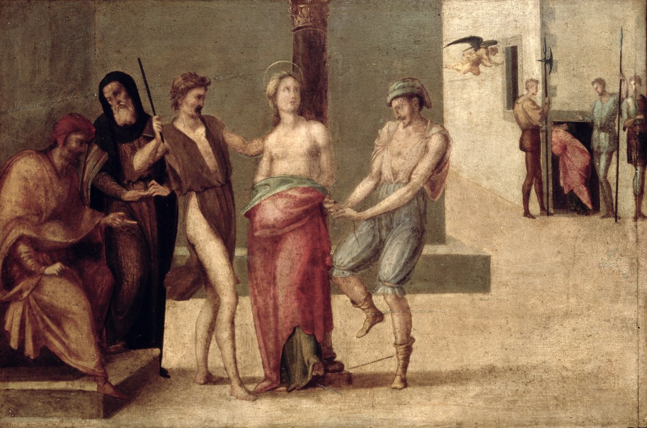Het martelaarschap van St. Agnes door Francesco Granacci