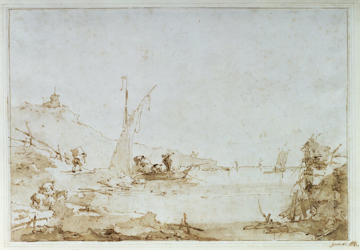 Een kustscène, c.1770-80 door Francesco Guardi
