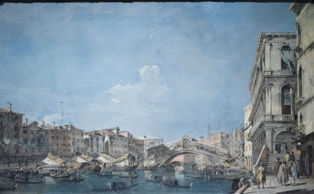 Canal Grande bij de Rialtobrug, c.1780-90 door Francesco Guardi