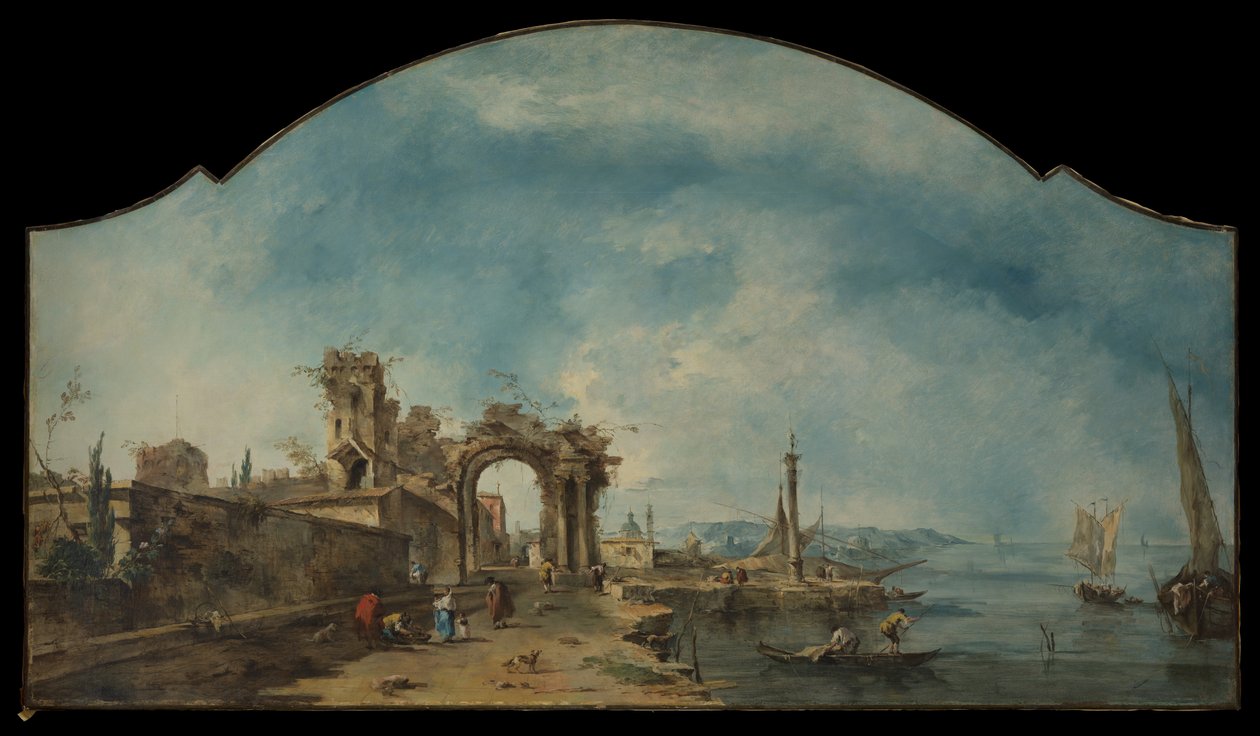 Fantastisch landschap door Francesco Guardi