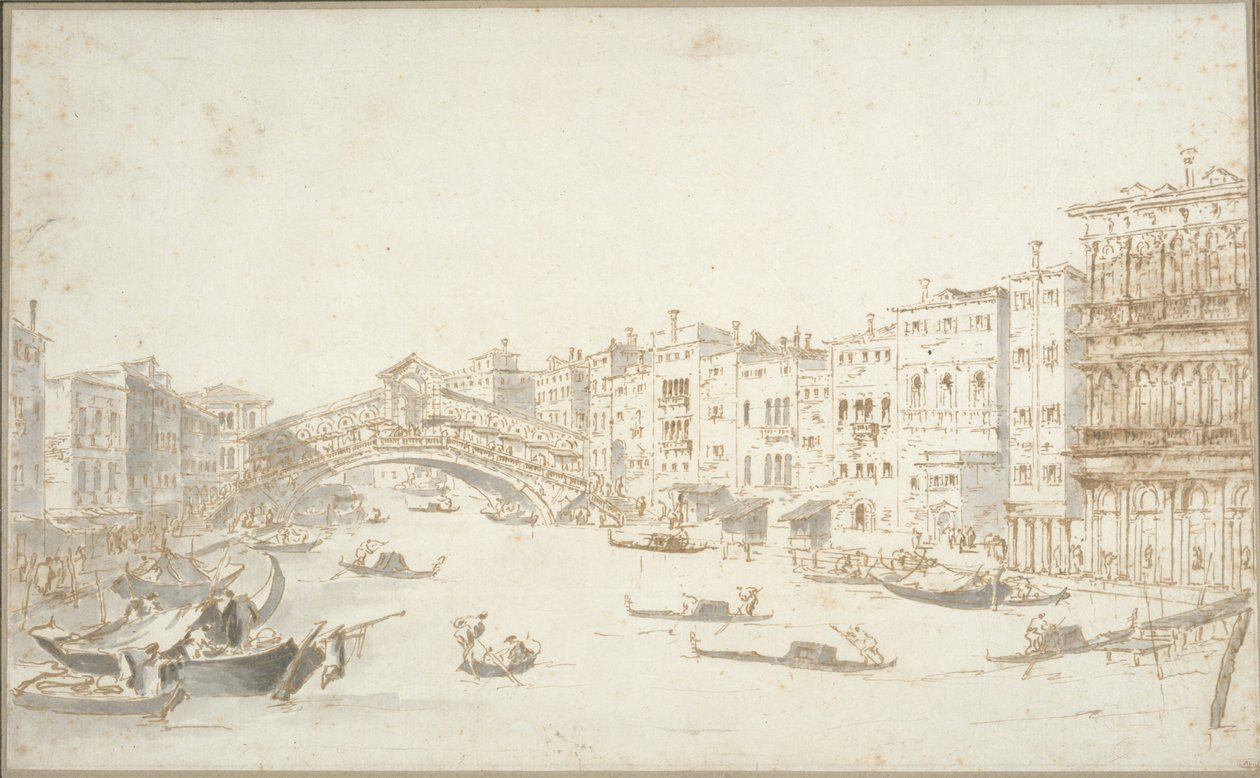 De Rialtobrug door Francesco Guardi